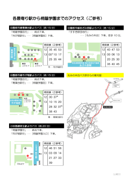 （ご参考） 各最寄り駅から桐蔭学園までのアクセス