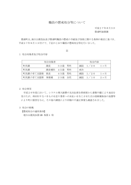 職員の懲戒処分等について