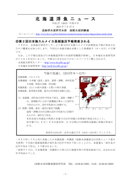 第9号 第2回日本海スルメイカ長期漁況予報（PDF：93KB