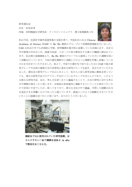 研究滞在記 氏名 松尾貞茂 所属 材料機能化学研究系 ナノ