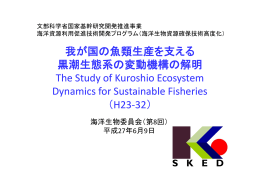 資料3-3 我が国の魚類生産を支える黒潮生態系の変動