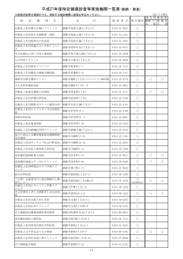 平成27年度特定健康診査等実施機関一覧表(釧路・根室)