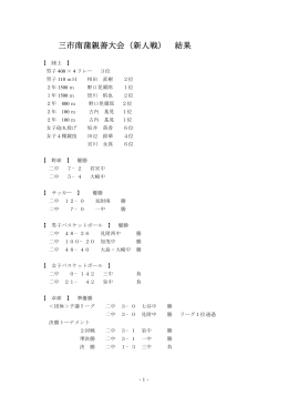 三市南蒲親善大会（新人戦） 結果