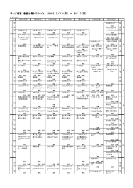 2015．5／11（月） ～ 5／17（日） テレビ埼玉 番組分類ﾀｲﾑﾃｰﾌﾞﾙ