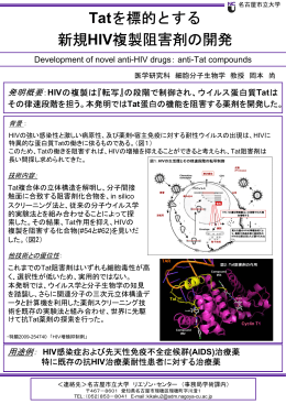 Tatを標的とする新規HIV複製阻害薬の開発 (PDF