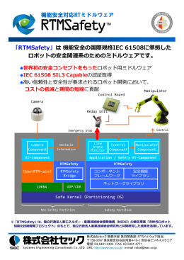 「RTMSafety」は機能安全の国際規格IEC 61508に準拠した ロボットの