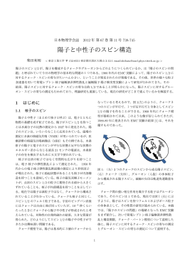 日本物理学会誌解説「陽子と中性子のスピン構造」
