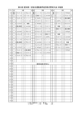 第23回 愛知県一宮総合運動場早起き軟式野球大会 日程表