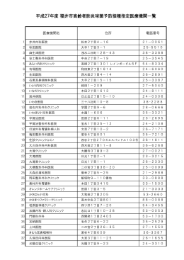 27福井市医療機関一覧（PDF形式 143キロバイト）