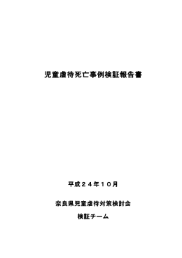 児童虐待死亡事例検証報告書 - 子どもの虹情報研修センター