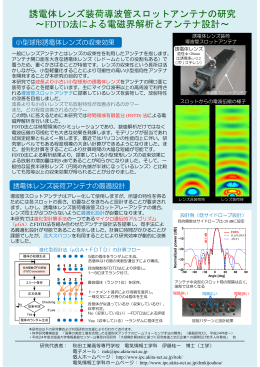 誘電体レンズ装荷導波管スロットアンテナの研究 ～FDTD法による電磁界