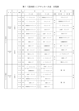 第11回京都シニアサッカー大会 日程表