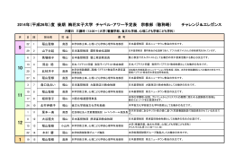 食文化学部・短期大学部 月曜日・3講時(PDF：119KB)