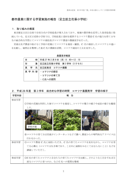 都市農業に関する学習実施の報告（足立区立花保小学校）