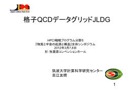 格子QCDデータグリッドJLDG