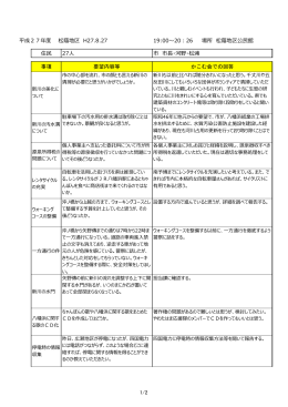 平成27年度 松蔭地区 H27.8.27 19:00～20：26 場所 松蔭