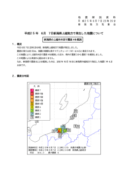 平成25年 6月 7日新潟県上越地方で発生した地震について