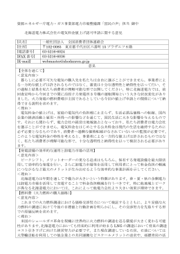 北海道電力株式会社の電気料金値上げ認可申請に関する意見