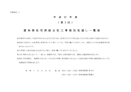 愛 知 県 住 宅 供 給 公 社 工 事 発 注 見 通 し 一 覧 表