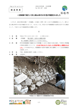 二俣城跡で新たに安土桃山時代の石垣が確認されました（PDF
