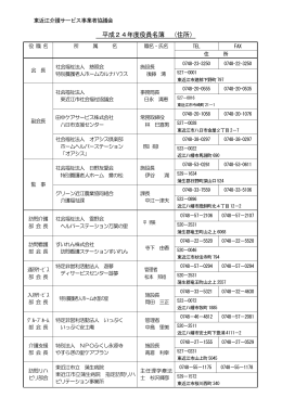 平成24年度役員名簿 （住所） - 東近江介護サービス事業者協議会