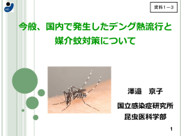 今般、国内で発生したデング熱流行と 媒介蚊対策について