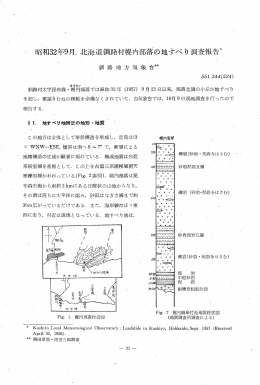 昭和32年9月，北海道鎖1路村幌内部落の地ナベり調査報告長