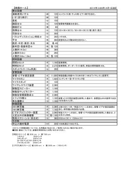 【映像ホール】 演奏者用いす   いす（折り椅子） 120 長机 150 譜面台