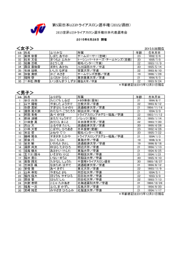 第5回日本U23トライアスロン選手権（2015/酒田）スタートリスト［PDF］