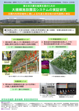 大規模施設園芸システムの実証研究 - 農業・食品産業技術総合研究機構