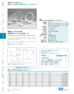 精密タイプの BK7 製 円形平凹シリンドリカル単レンズ