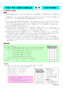 大阪府後期入試問題分析「数学」（PDF）