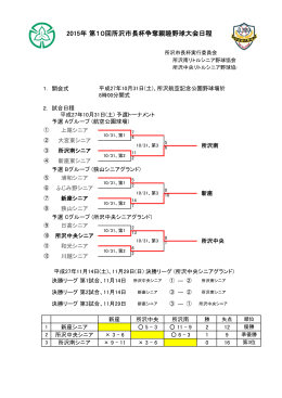 2015年 第10回所沢市長杯争奪親睦野球大会日程