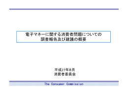 電子マネーに関する消費者問題についての調査報告及び建議の概要1