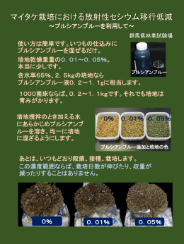マイタケ栽培における放射性セシウム移行低減（pdfファイル