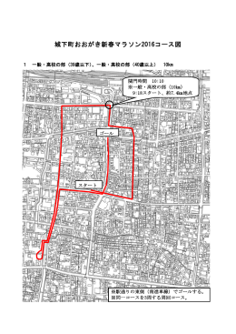 城下町おおがき新春マラソン2016コース図