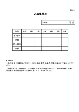 様式3 応募集計表(中学校)（PDF形式：58KB）