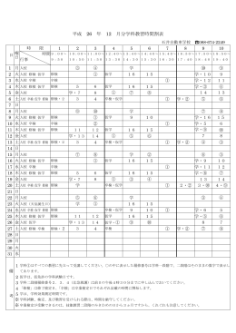 平成 26 年 12 月分学科教習時間割表