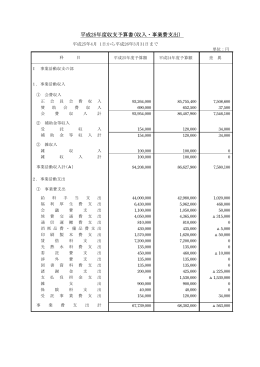 平成25年度収支予算書(収入・事業費支出）