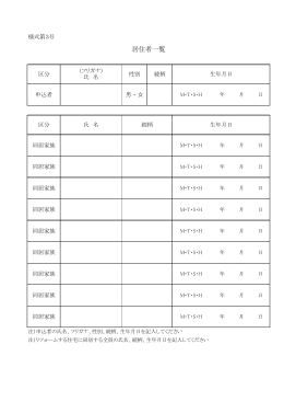 居住者一覧