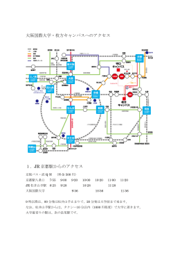 大阪国際大学・枚方キャンパスへのアクセス 1．JR 京都駅からのアクセス