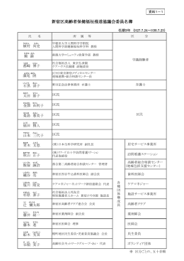 新宿区高齢者保健福祉推進協議会委員名簿 [PDF形式：229KB]