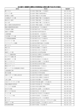 名古屋市小規模貯水槽衛生対策事業協力業者名簿(平成26年8月現在）