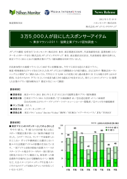 東京マラソン2011・協賛企業ブランド認知調査