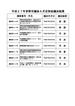 平成27年6月定例会議決結果(PDF文書)