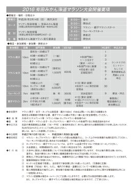 2016有田みかん海道マラソン大会開催要項