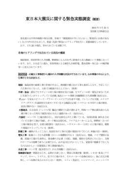 売上減・仕入れ難 大震災 緊急経営実態調査 ［PDF：215KB］