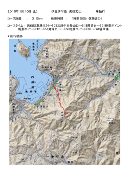 2015年1月10日（土） 伊豆伊半島 発端丈山 単独行 コース距離 ： 3．5km