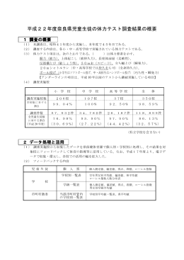 1 平成22年度奈良県児童生徒の体力テスト調査結果の概要