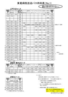 東葛病院送迎バス時刻表（No.1)